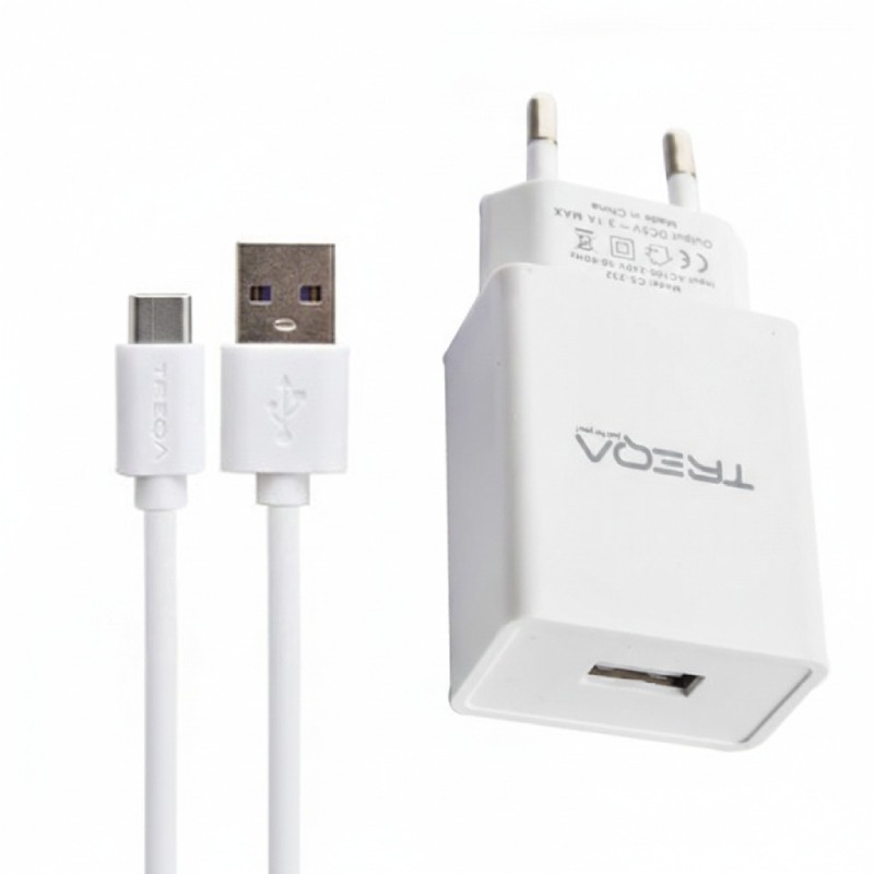 Chargeur TREQA CS-232 Type C 3.1A - Couleur Blanc