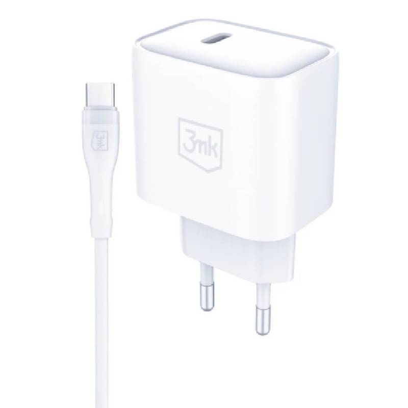 Chargeur 3MK Câble USB-C vers USB-C 60W - Blanc - 3MK
