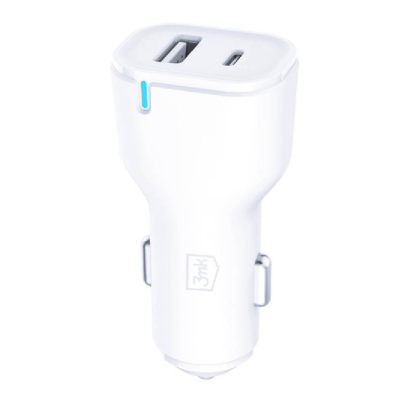 Chargeur Voiture 3MK PD 20W 2 Ports USB-C + USB-A - Blanc - 3MK