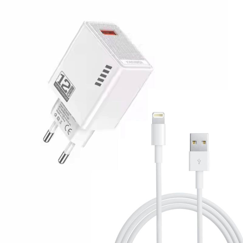 Chargeur WUW T66 3.5A IOS Lightning - Blanc
