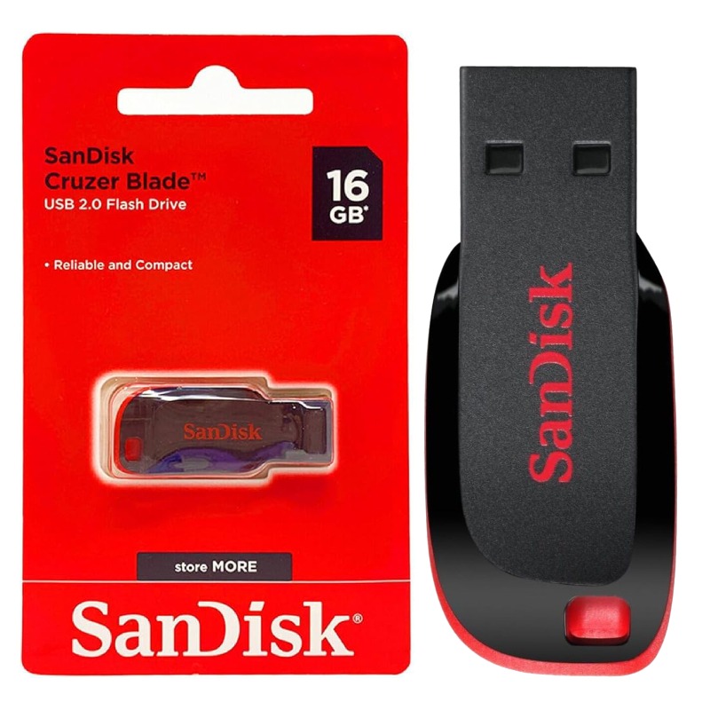 Clé USB SANDISK Cruzer Blade 16Go USB 2.0 - Noir & Rouge - SanDisk