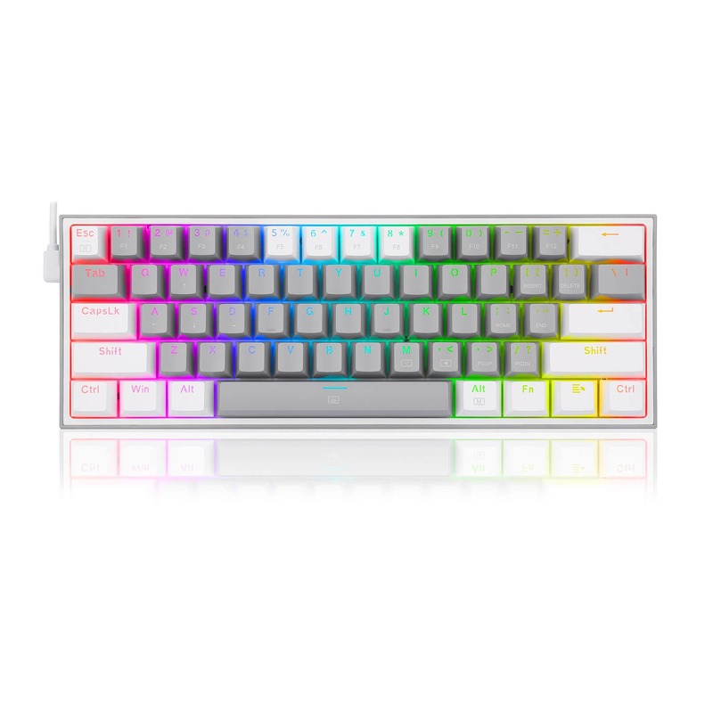 Clavier Gamer Mécanique REDRAGON Fizz K617 RGB Switch Rouge - Blanc et Gris - REDRAGON