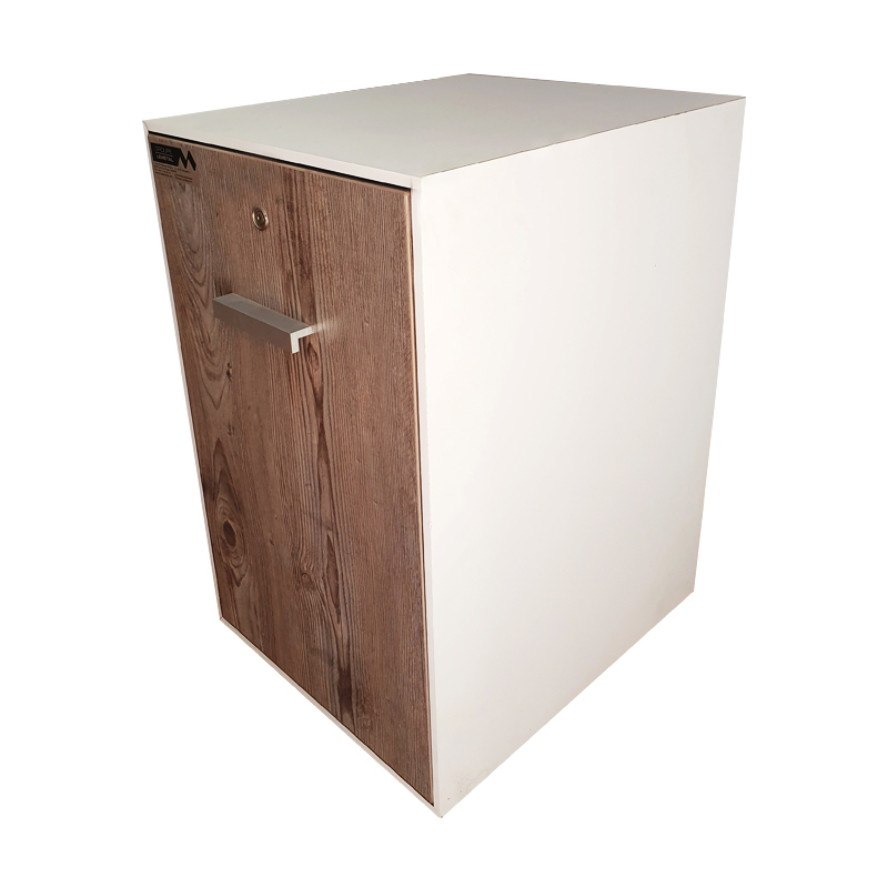 Coffre de Rangement En MDF - Blanc&Chêne Blanchi