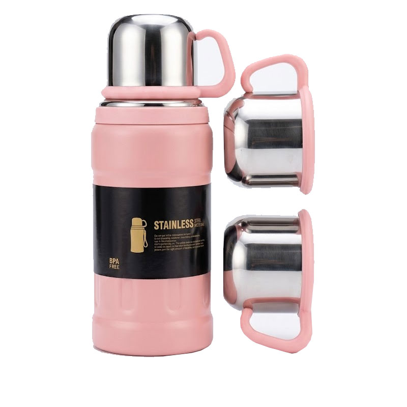 Coffret Thermos SM311 500ml Avec 2 Tasses - Rose