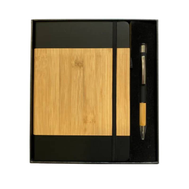 Coffret Notebook Bois Avec Stylo Bois (05c) - Noir