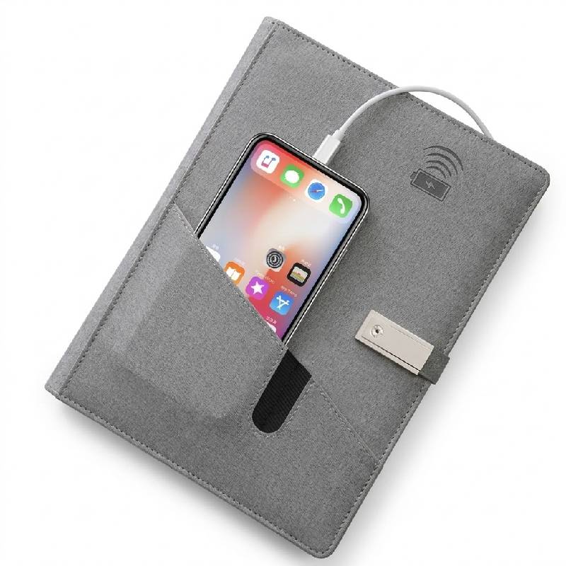 Coffret Notebook + PowerBank 80000Mah Wireless + Usb 16Gb + Stylo