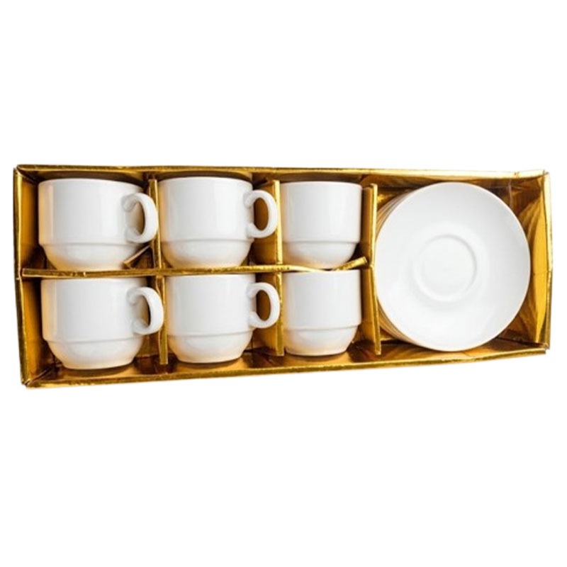Coffret De 6 Verres à Café au lait Avec Sous Tasses
