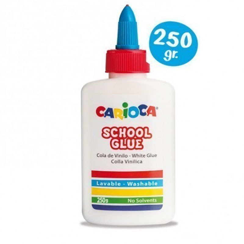 Colle Scolaire Blanche CARIOCA 250gr avec bouchon torsadé - Blanc - CARIOCA