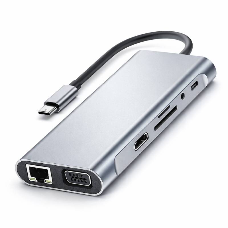 Convertisseur type-c vers HDTV 10 en 1 - Gris