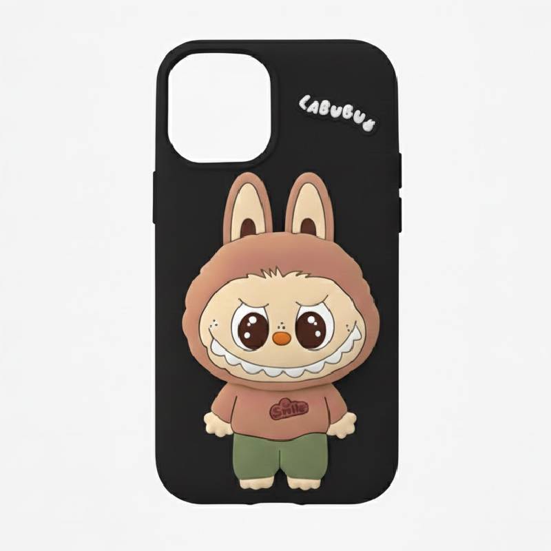Coque Silicone Labubu Pour Iphone 16 - Noir