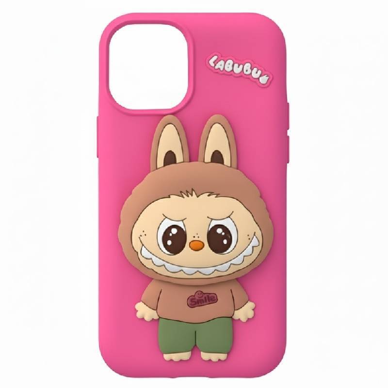 Coque Silicone Labubu Pour Iphone 16 - Rose foncé