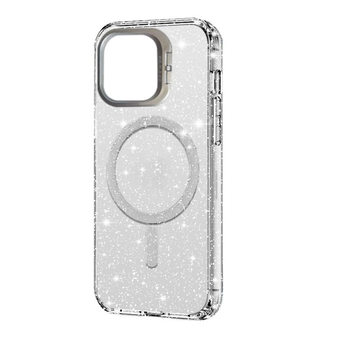 Coque Transparent à Paillettes Pour IPhone 15 Pro Avec MAGSAFE Silver