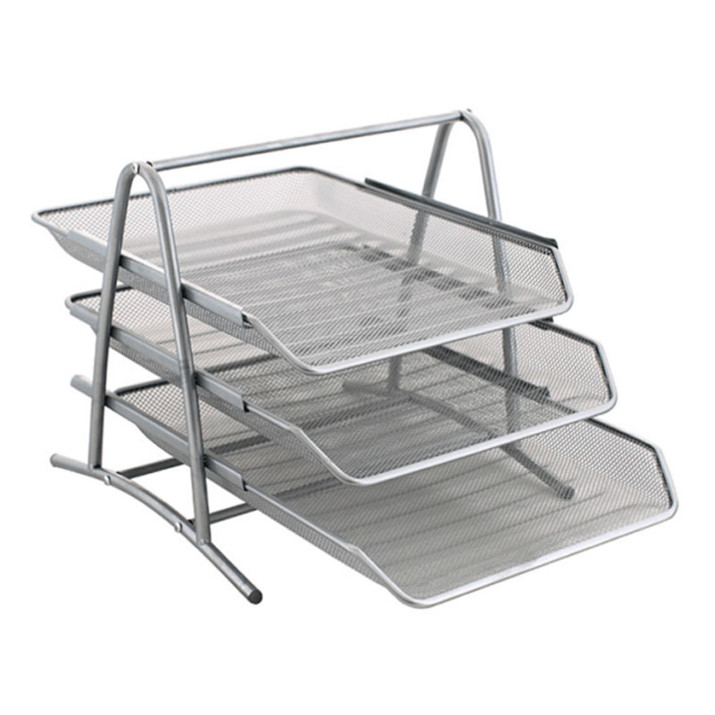 Corbeille à courrier Métallique 3 étages - Gris