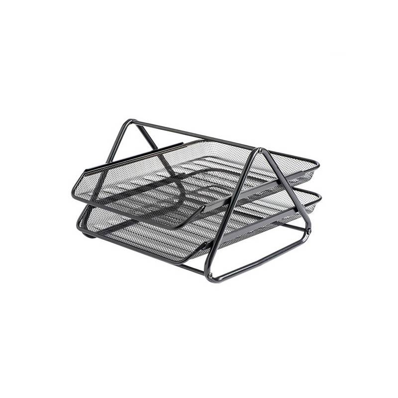 Corbeille à courrier Métallique 2 étages - Noir