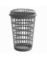 Panier à Linge Plastique Avec Couvercle gris