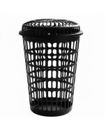 Panier à Linge Plastique Avec Couvercle - Noir