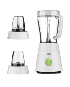 Blender Braun JB0123WH 3-en-1 – 500W – 2 Moulins Inclus