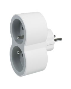 Multiprises LEGRAND 2 Prises 16A Avec Sorties Frontales - Blanc et Gris(049431)
