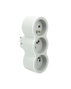 Fiche Multiprises LEGRAND 3 Prises 2P+T 16A 230V Avec Sorties Frontales - Blanc&Gris