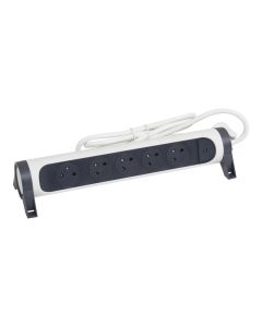 Multiprises LEGRAND 5 Ports 1.5M Rotatif - Blanc et Gris
