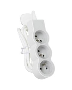 Multiprises LEGRAND 3 Ports 1.5M Extra-Plate - Blanc et Gris Clair