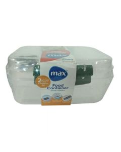 Lot De 2 Boîtes De Conservation MAX PLAST 1.1 Litres - Vert
