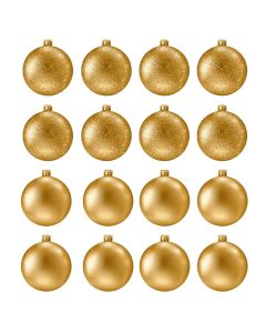 16 Boules de Décoration Pour Sapin - Doré (KM805)