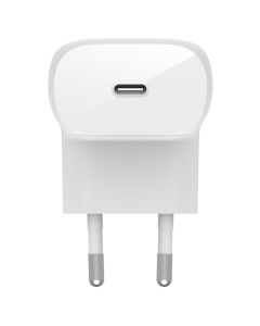Chargeur Secteur BELKIN Boost Charge 30W PD Avec PPS USB-C Vers USB-C - Blanc
