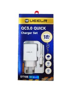 Chargeur Rapide UEELR DT10E Micro USB 18W - Blanc