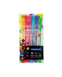 Pack de 6 Stylos PENSAN MYKING NEON GEL 