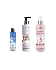 Coffret ASTUS Lait Démaquillant + Lotion Tonique + Démaquillant Triphasé Yeux 50 ml