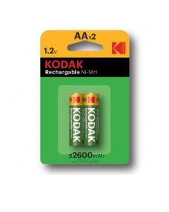 2 Piles Rechargeables KODAK 2600mAh Ni-Mh AA 