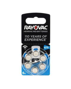 6 x Pile Bouton RAYOVAC 675AU Pour Appareil Auditif 1.45V