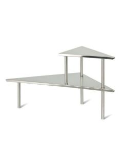 Étagère de Rangement d'angle De Cuisine à 2 niveaux En Stainless Steel - Silver