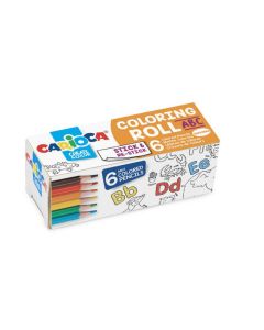 Pack CARIOCA Create & Color :Mini Rouleau de coloriage + 6 Crayons ABC