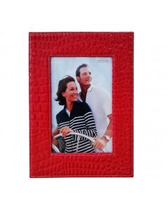 Cadre Photo 15x20 cm en cuir croco Rouge