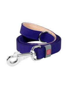 Laisse WAU DOG Cuir Classic 14mm Pour Chien - Violet