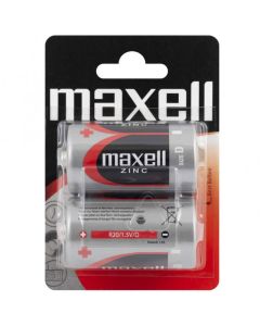 2x Piles MAXELL Blister Zinc R20 