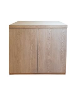 Armoire De Rangement En MDF 2 Portes Battantes Push Pull - Chêne Perle