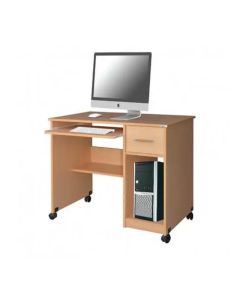 Bureau Informatique Classique SOTUFAB à Roulettes - Hêtre (BI0116)