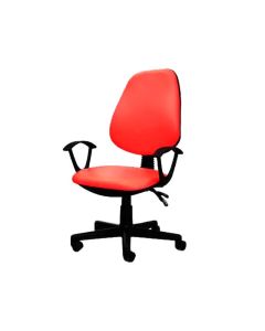 Chaise De Bureau Sécretaria SOTUFAB En Simili Cuir Avec Accoudoirs - Rouge