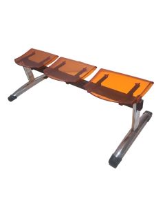 Chaise Visiteur 3 Places Pour Salle D'attente Avec Pieds En Aluminium - Orange