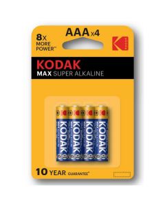 4x Piles KODAK Max AlKaline LR03 AAA