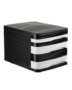 Bloc tiroir ARK 5 étages - Noir & Transparent