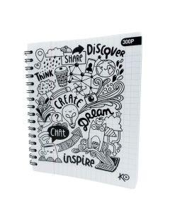 Cahier KO Wiro 300 Pages PF Avec Couverture Plastique Fantaisie (8500798)
