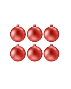 6 Boules de Décoration Pour Sapin - Rouge