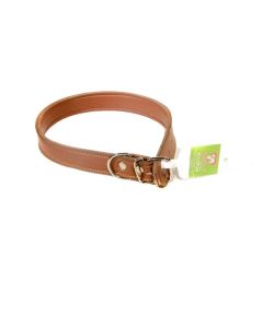 Collier FODERA Cuir REMBOURE Pour Chiens 50x3 cm - Marron