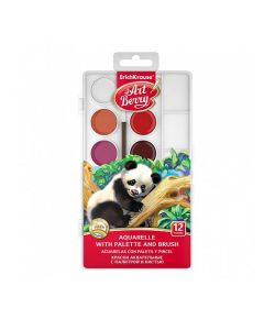Box De 12 Couleurs De Peinture Aquarelles ERICHKRAUSE Avec Pinceau - Couleurs Assortis