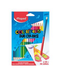 Pack de 18 Crayons couleurs Duo MAPED 829601