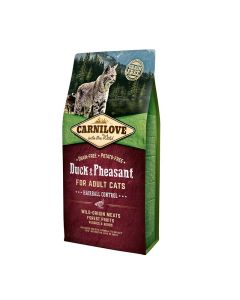Croquettes CARNILOVE Canard Et Faisant Anti HAIRBALL 2 Kg Pour Chat